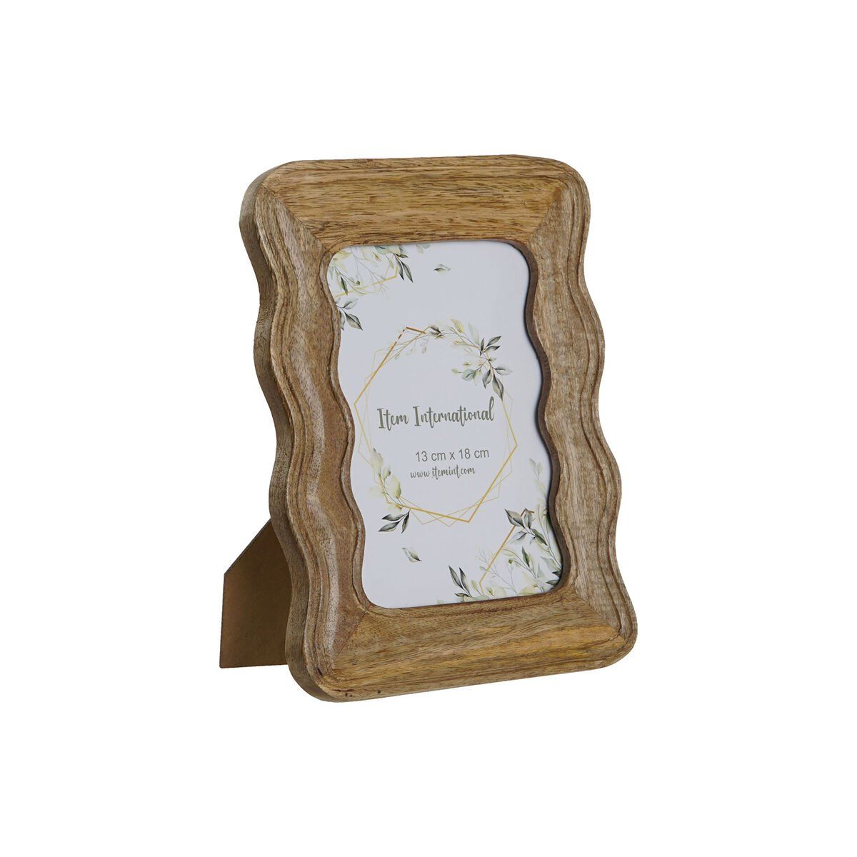 Marco de Fotos Home ESPRIT Natural Madera de mango Ondas Urbano 21,5 x 1,5 x 26,5 cm