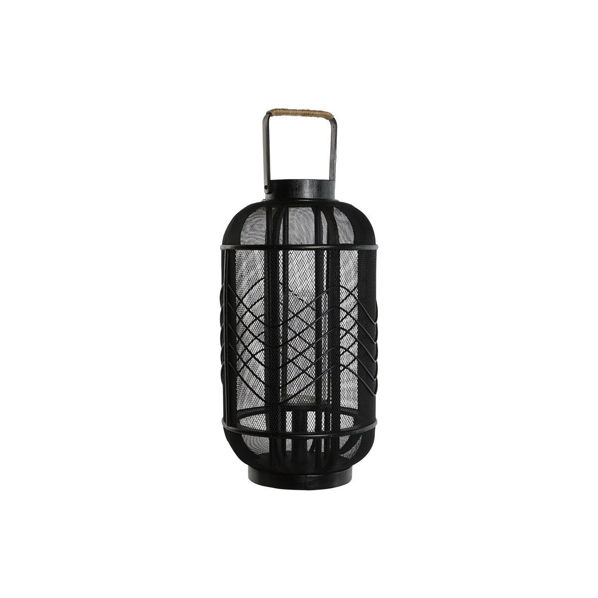 Portavelas Home ESPRIT Negro Metal 25,5 x 25,5 x 46,5 cm