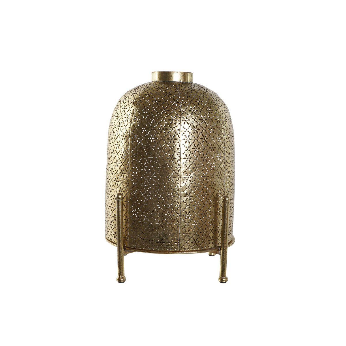 Portavelas Home ESPRIT Dorado Metal Cristal 24 x 24 x 33 cm