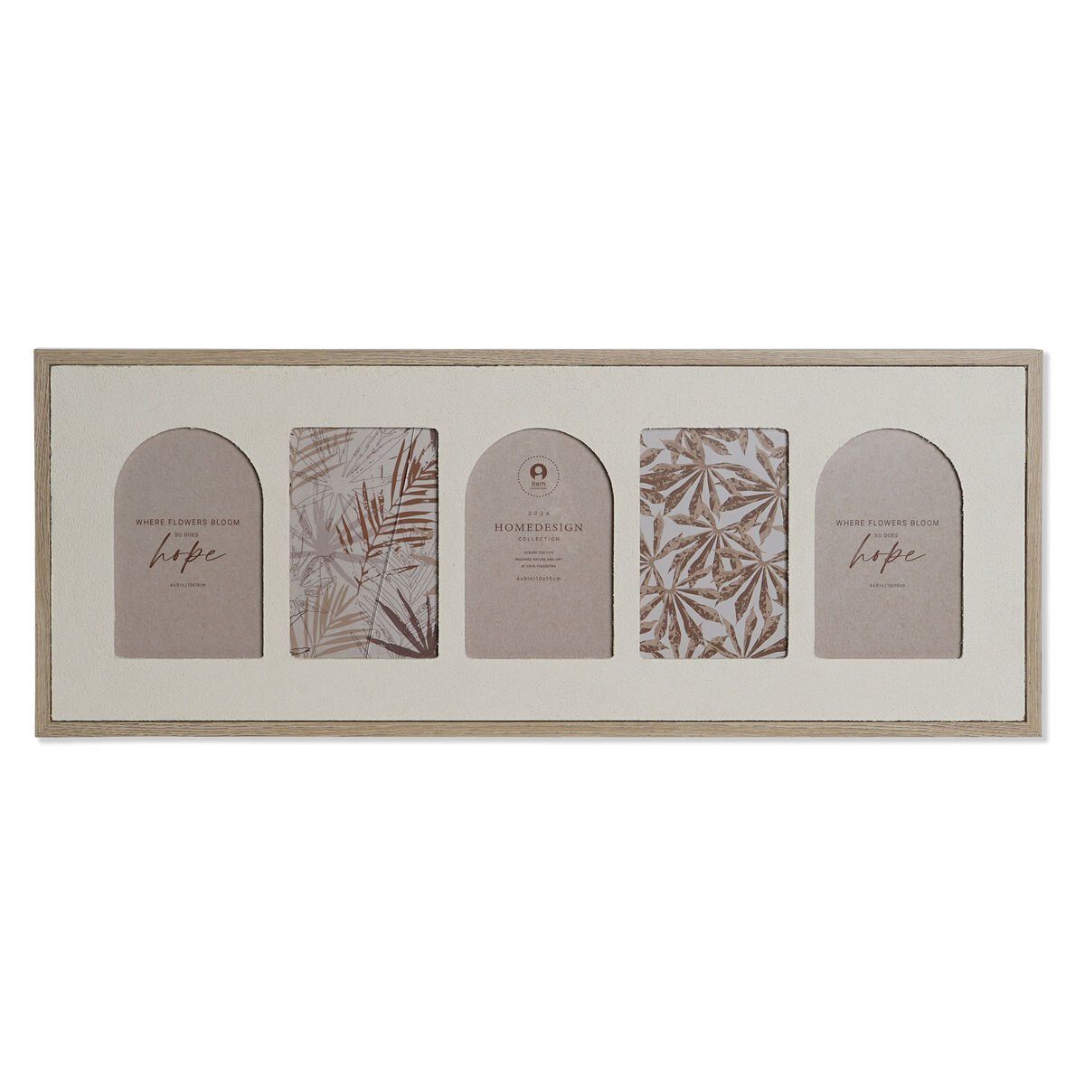 Marco de Fotos Home ESPRIT Beige Cristal Madera MDF Escandinavo 60 X 3 X 34 cm