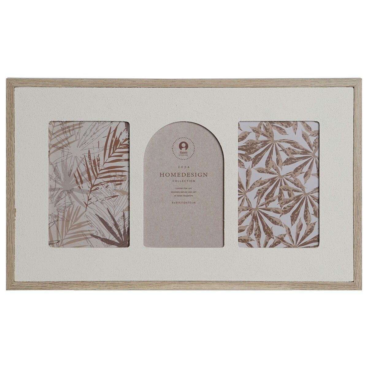 Marco de Fotos Home ESPRIT Beige Cristal Madera MDF Escandinavo 39 X 2 X 24 cm