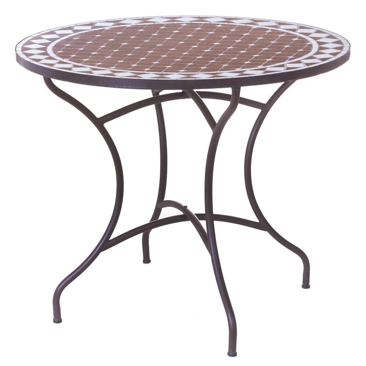 Mesa auxiliar Persea Blanco Marrón Cerámica 90 x 90 x 75 cm