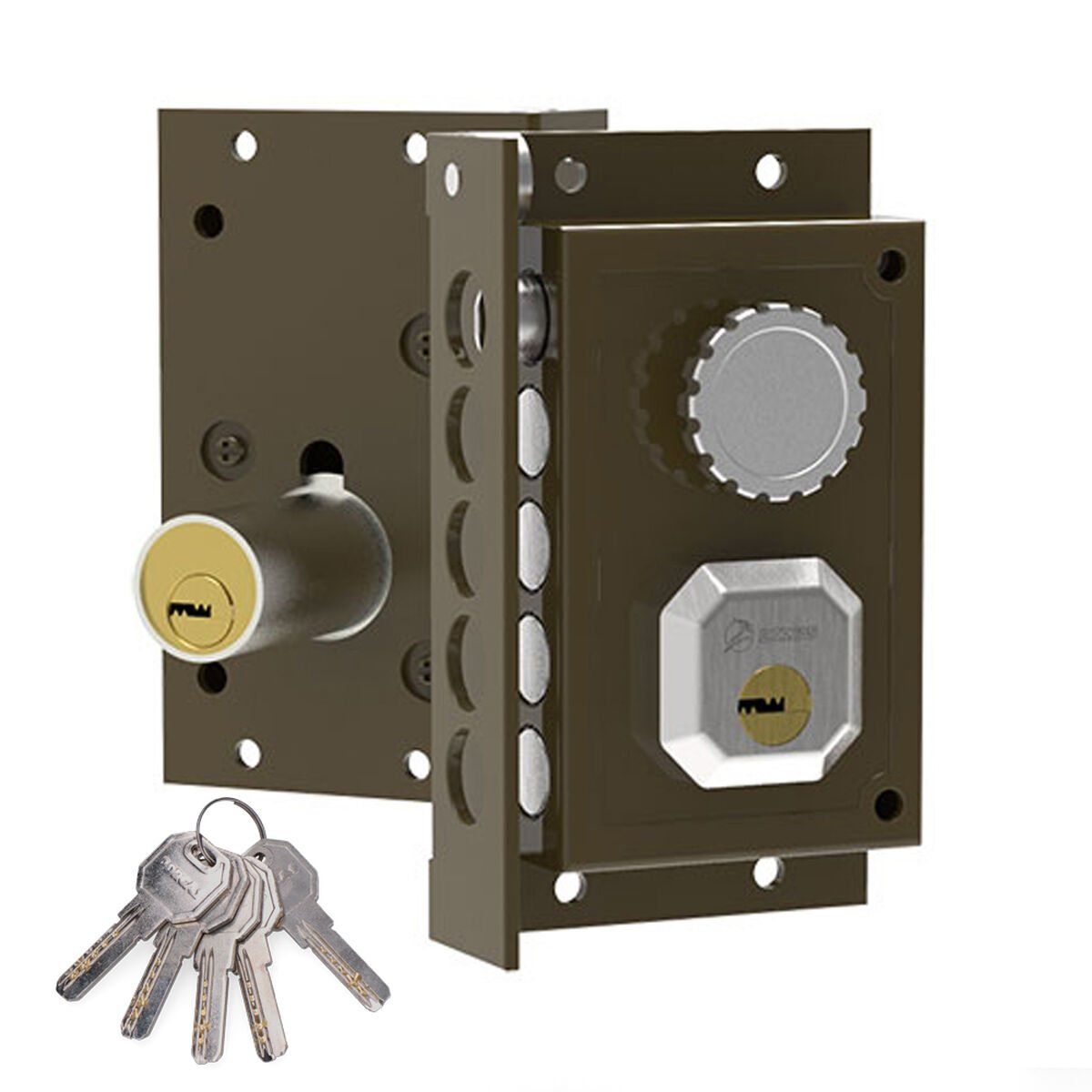Cerradura de sobreponer Dorcas C911D Marrón Derecha Tirador