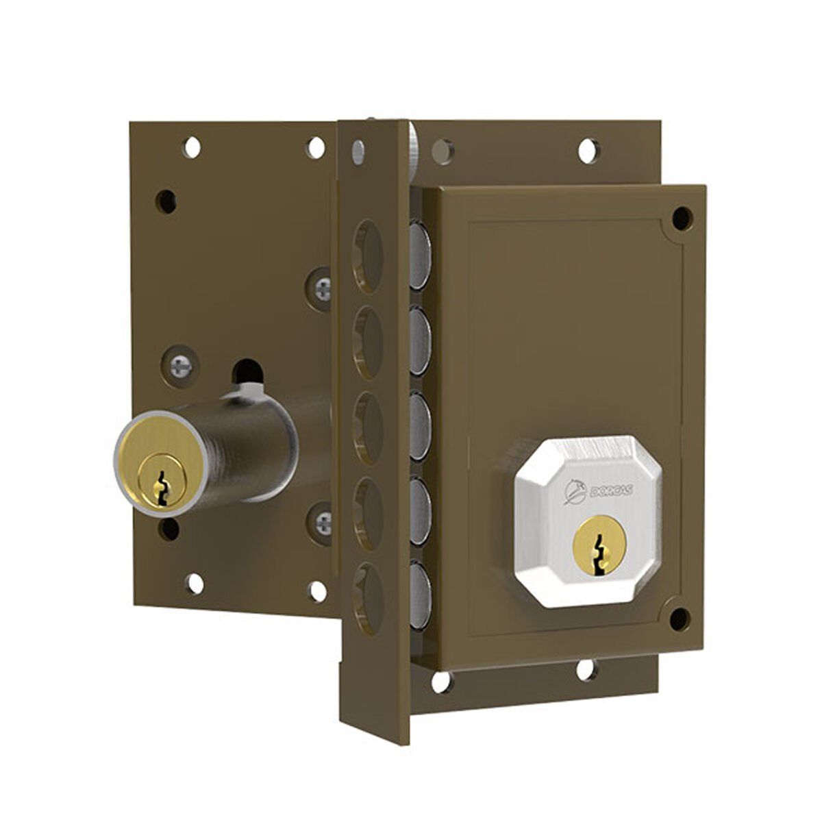 Cerradura de sobreponer Dorcas c92d Marrón Derecha Sobreponer