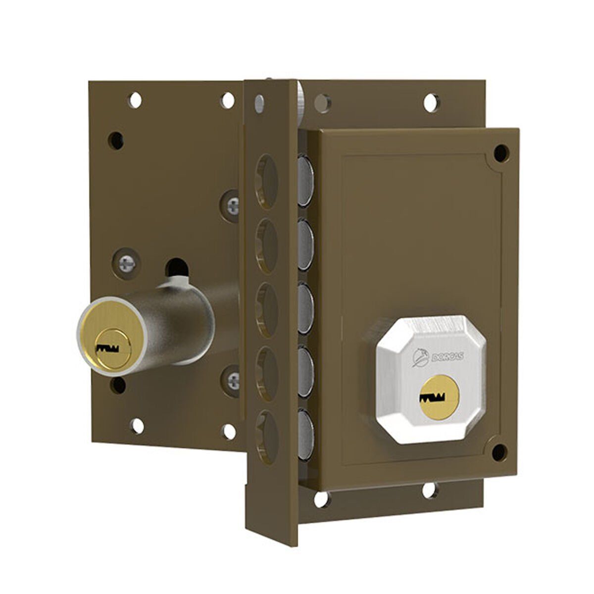Cerradura de sobreponer Dorcas c922d Marrón Derecha Sobreponer