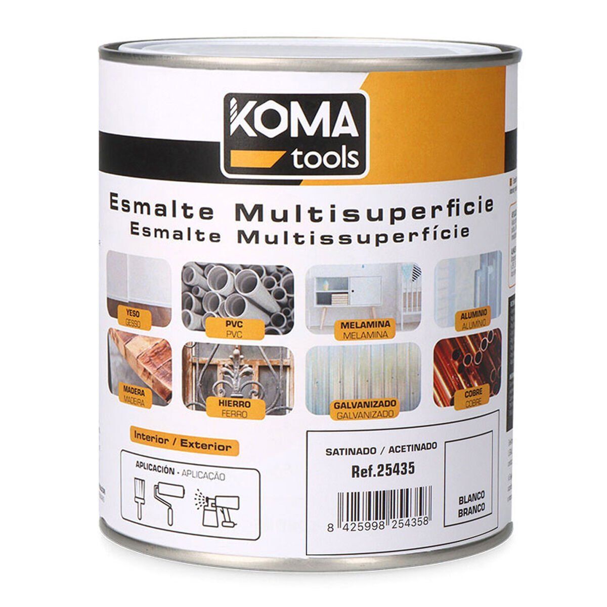 Esmalte acrílico Koma Tools Blanco 750 ml Satinado