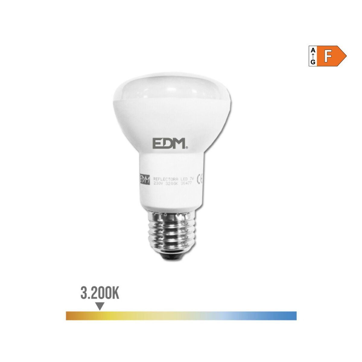 Bombilla LED EDM 35477 F 7 W 48 W 37 W E27 600 lm 470 lm Ø 6,3 x 10 cm Reflectora (3200 K)