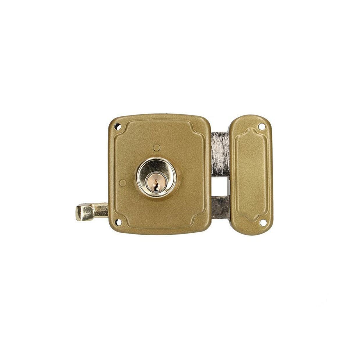 Cerradura de sobreponer EDM 85261 Dorado Acero 80 x 94 mm Sobreponer