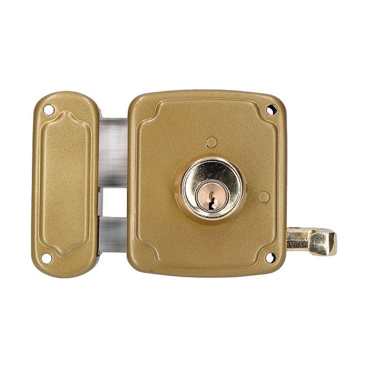 Cerradura de sobreponer EDM 85265 Dorado Acero 80 x 94 mm Sobreponer