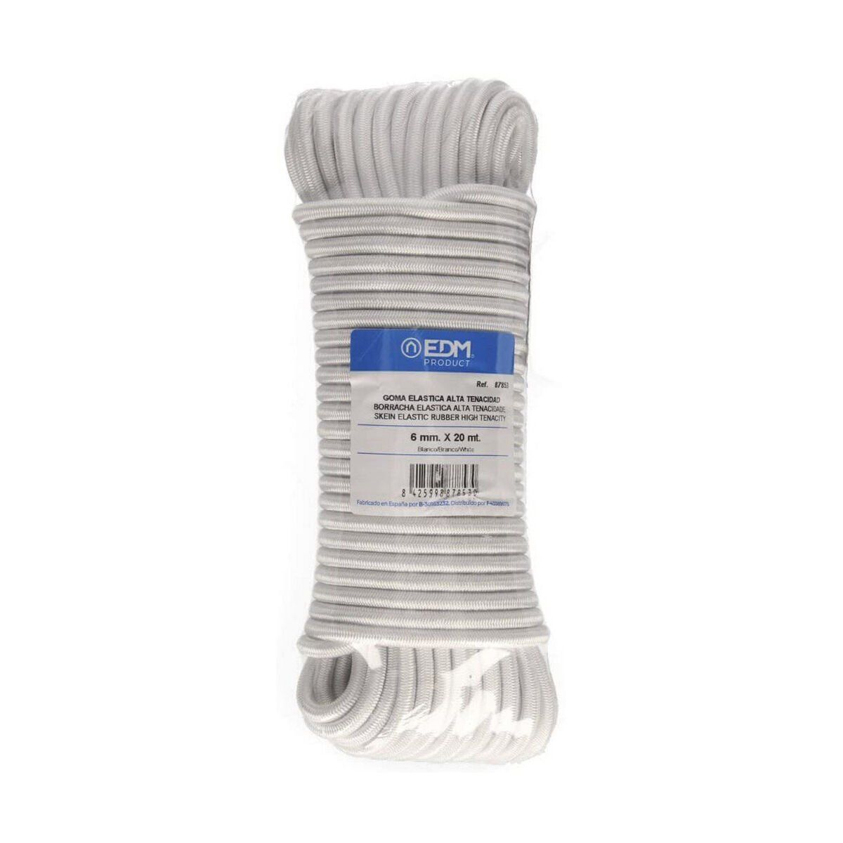Cuerda elástica EDM 87853 Blanco 20 m