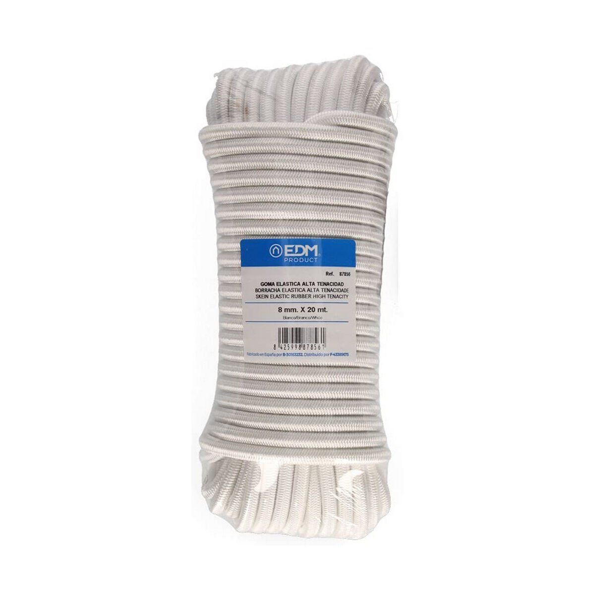 Cuerda elástica EDM 87856 Blanco 20 m