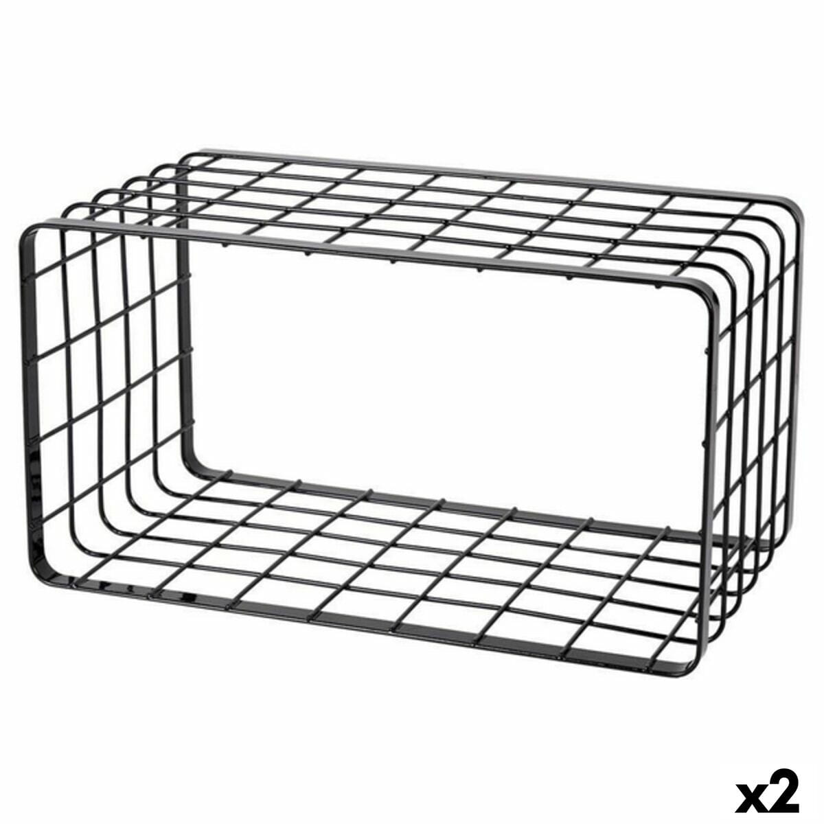 Organizador Multiusos Inde Negro 34 x 19 x 18 cm Rejilla (2 Unidades)