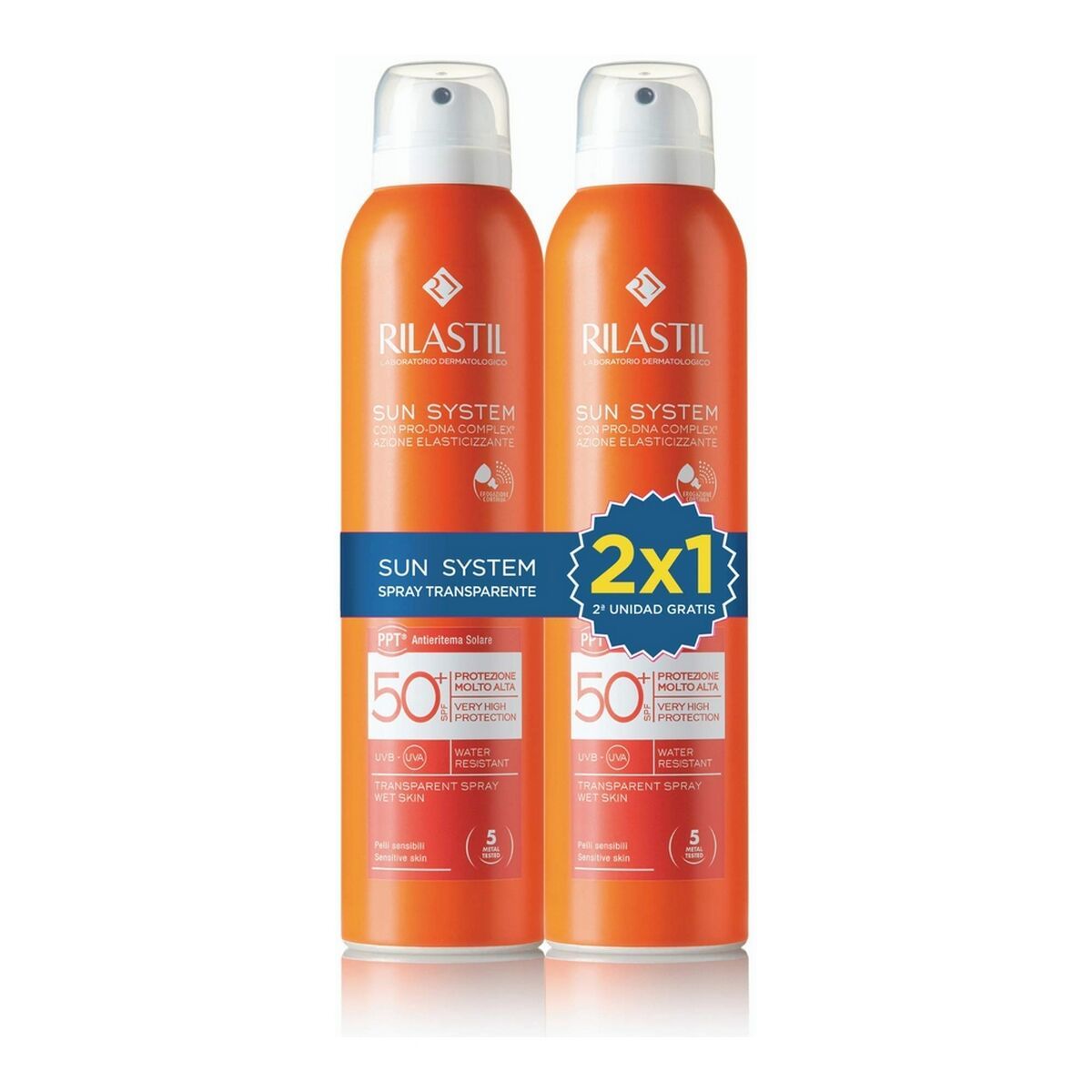 Protector Solar Corporal en Spray Rilastil Sun System Spray Transparente 200 ml x 2 SPF 50+ 2 Piezas