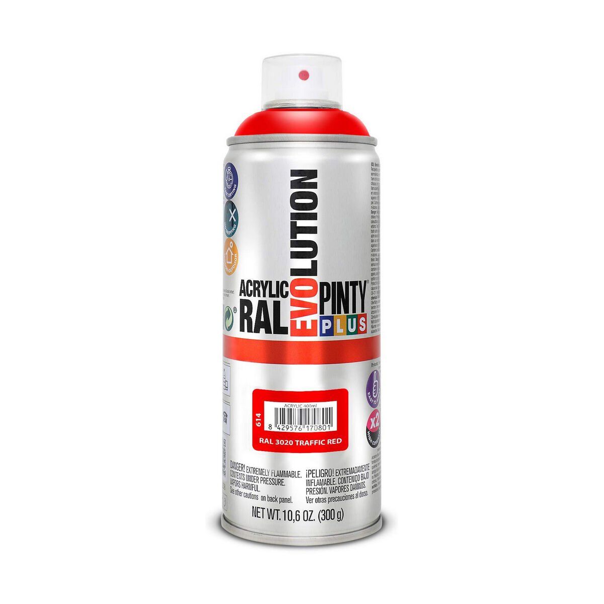 Pintura en spray Pintyplus Evolution RAL 3020 400 ml Traffic Red