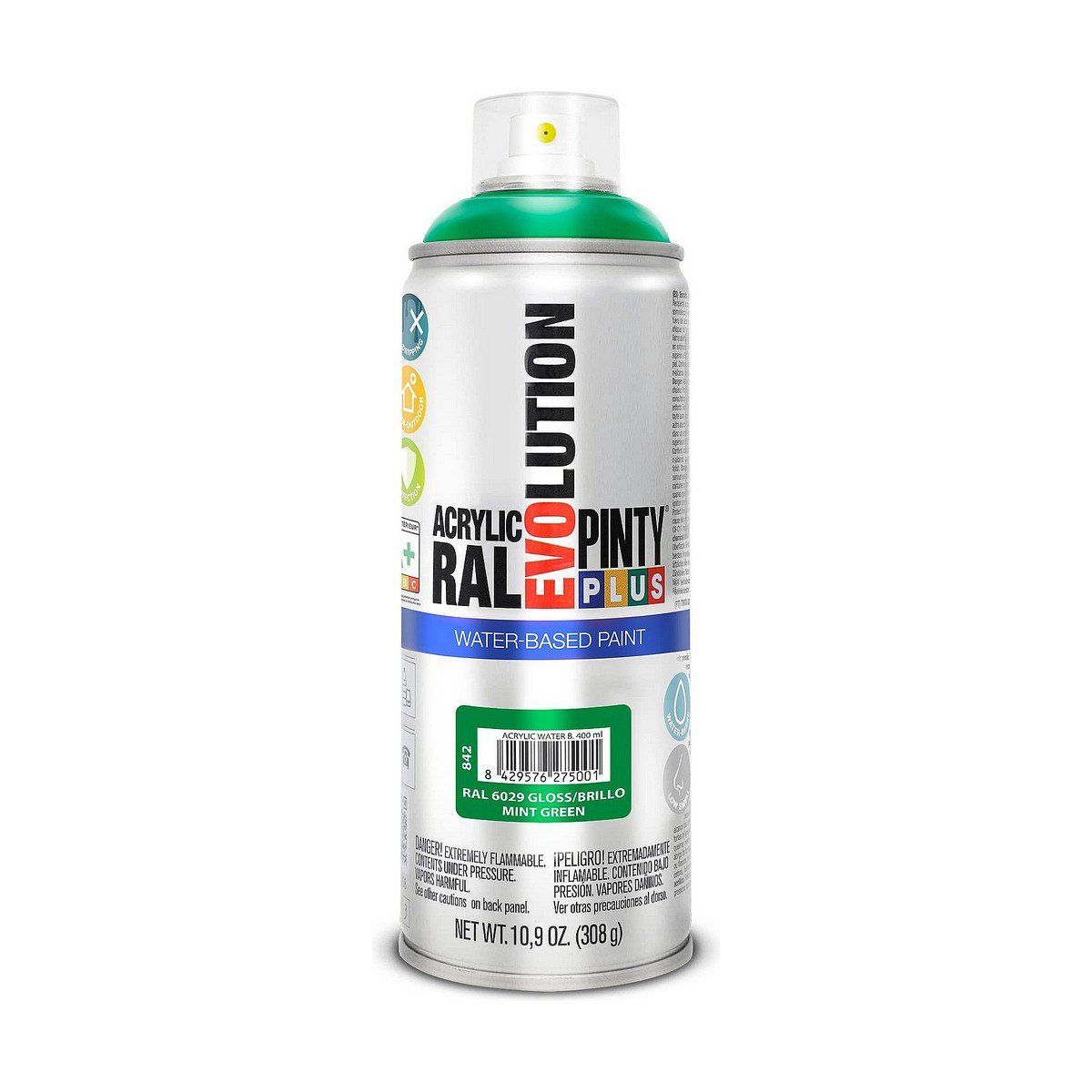 Pintura en spray Pintyplus Evolution RAL 6029 Base de agua Mint Green 400 ml