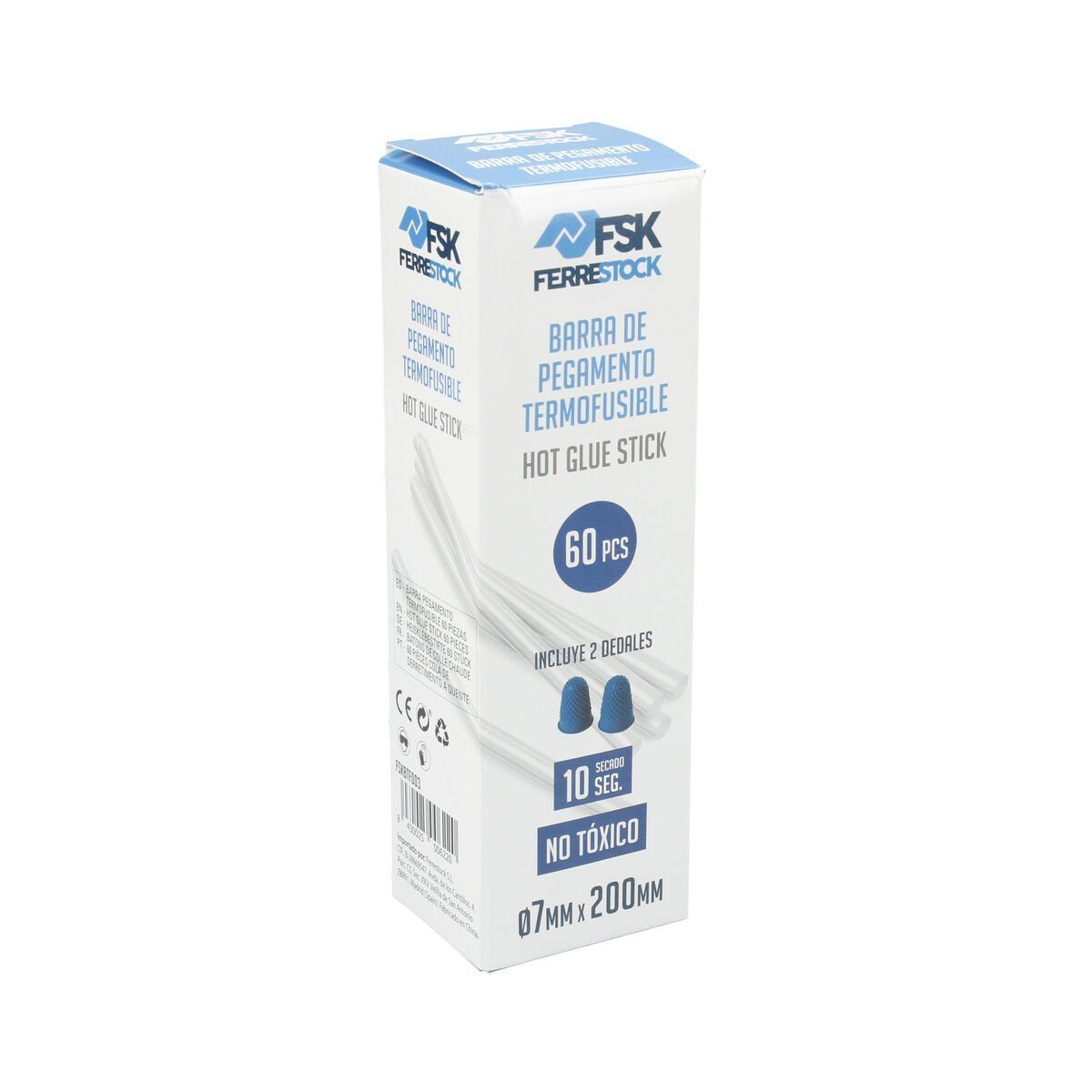 Barras de cola termofusible Ferrestock Transparente Ø 7 mm (60 unidades)