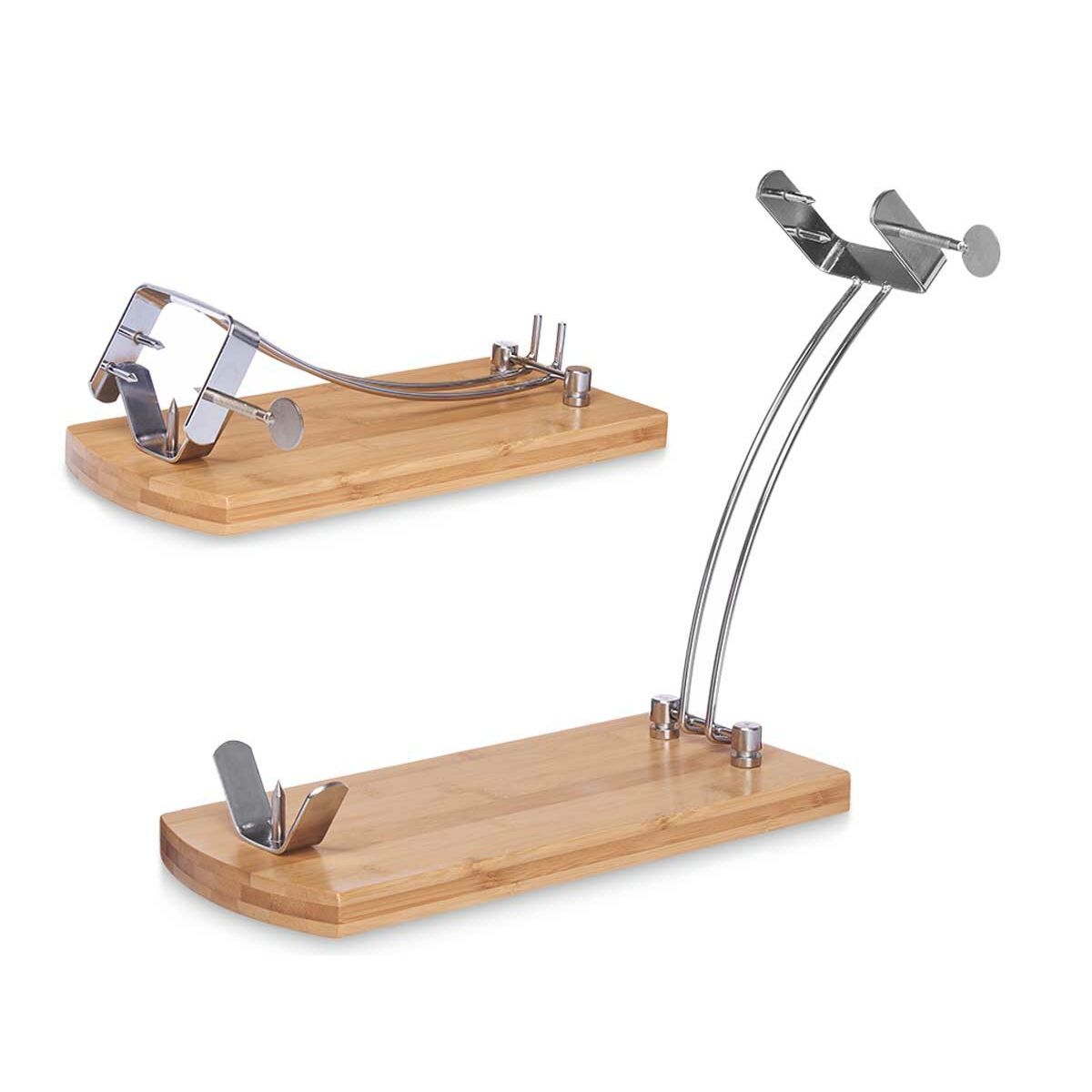 Jamonero de Madera Kinvara Natural Metal Bambú 47 x 16,5 x 36 cm 37,5 x 11 x 16,5 cm