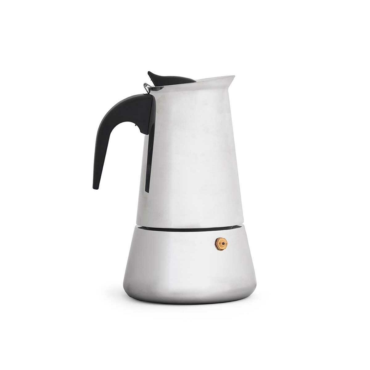 Cafetera Italiana Kinvara Negro Plateado Acero Plástico 6 Tazas