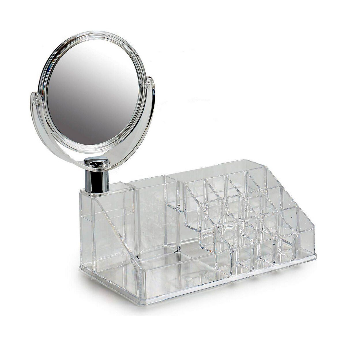 Organizador de Maquillaje Berilo Transparente Vidrio 22,3 x 8 x 12,8 cm 22,5 x 8 x 12,5 cm