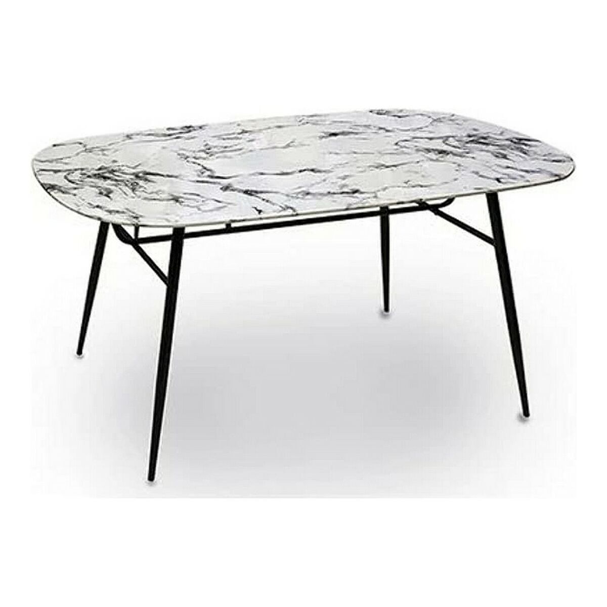 Mesa auxiliar Gift Decor Blanco Negro 90 x 76,5 x 160 cm Cristal Templado