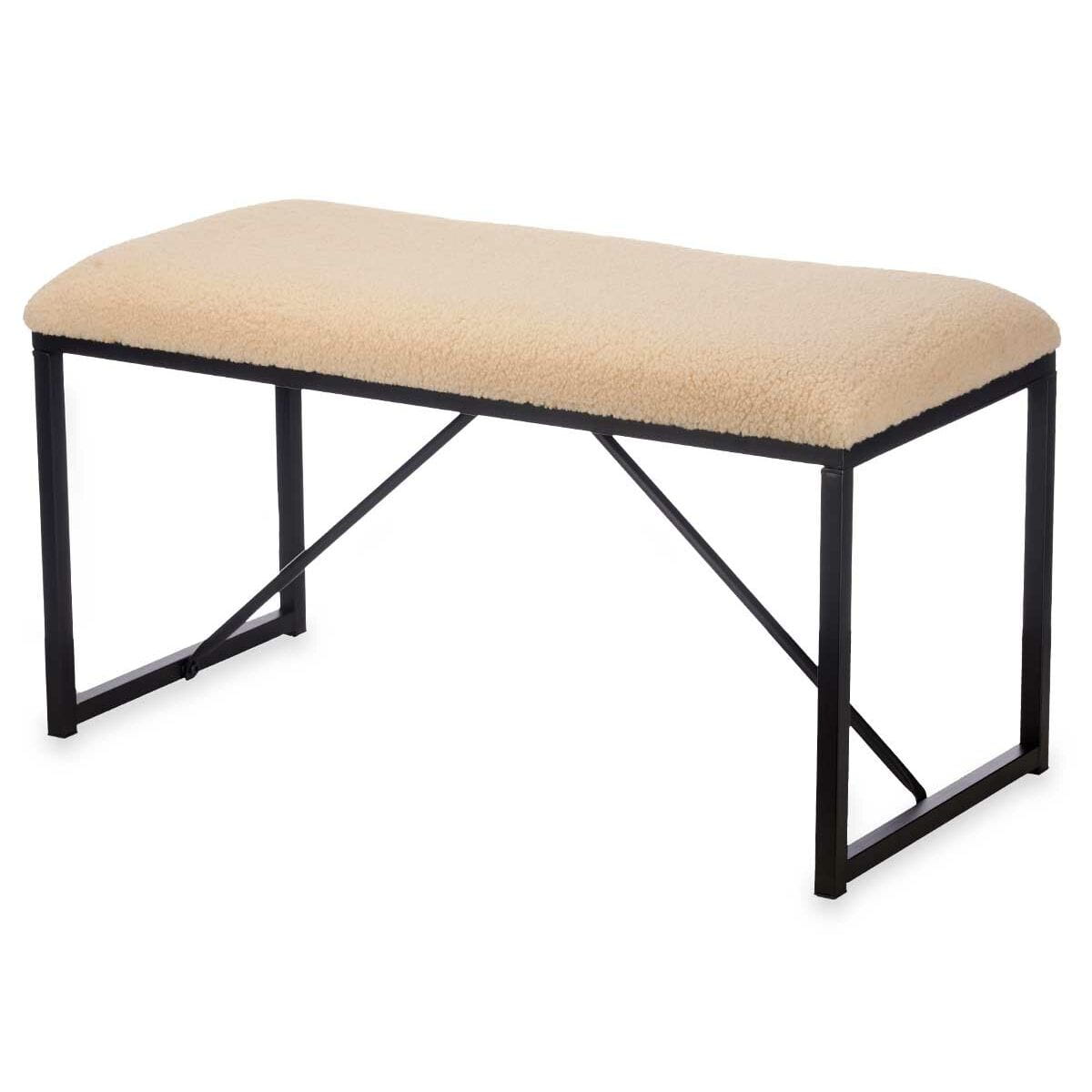Banco Gift Decor Beige Metal Tela 81 x 42 x 38 cm