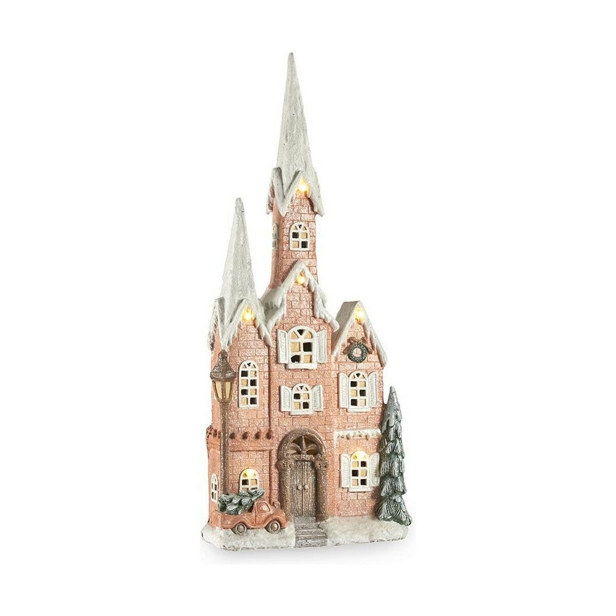 Adorno Navideño Krist+ Blanco Marrón Verde Rosa Casa Navidad 20 x 125 x 55 cm Luz LED Música