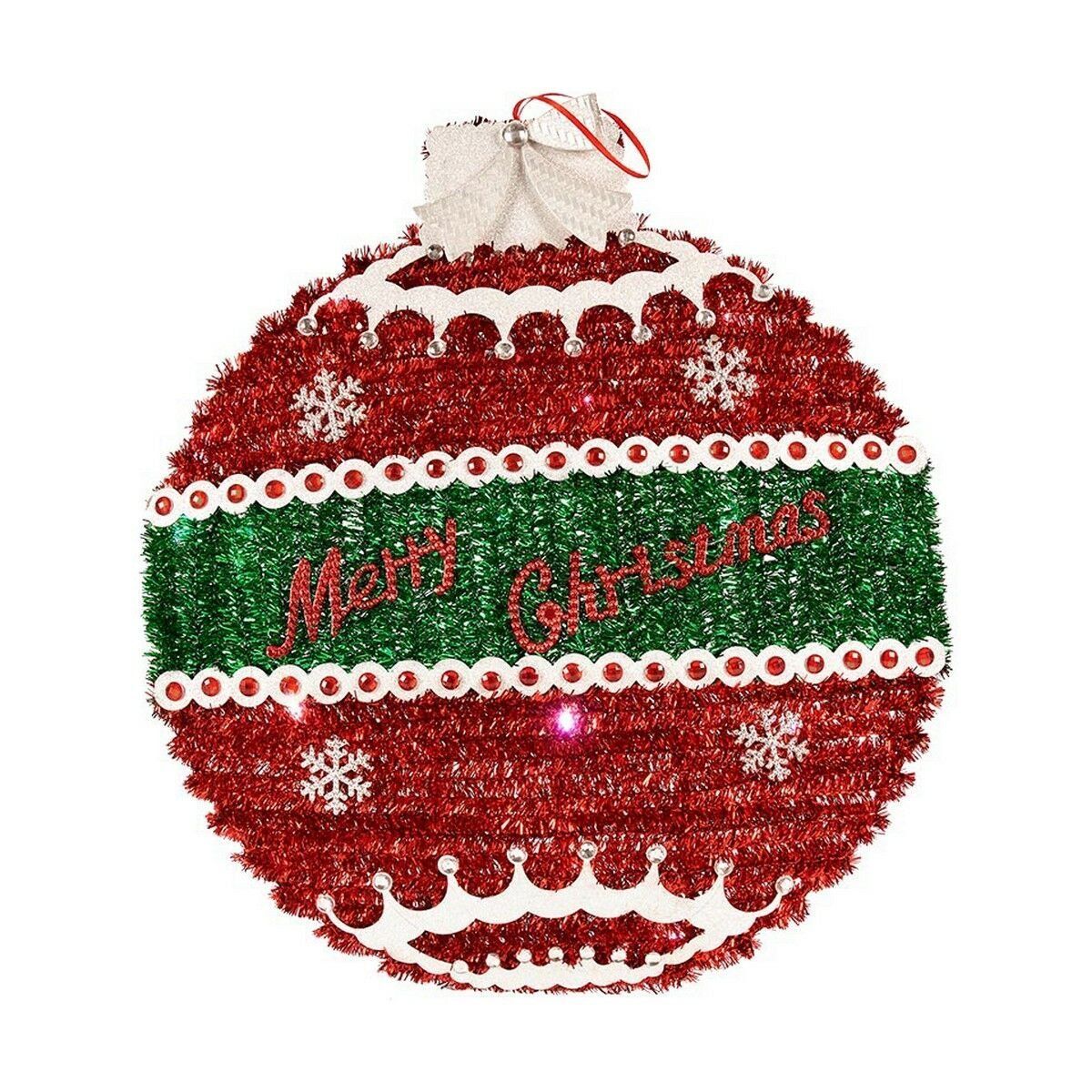 Bola de Navidad Krist+ Blanco Rojo Plateado Plata Polipropileno PET Plástico Luz LED