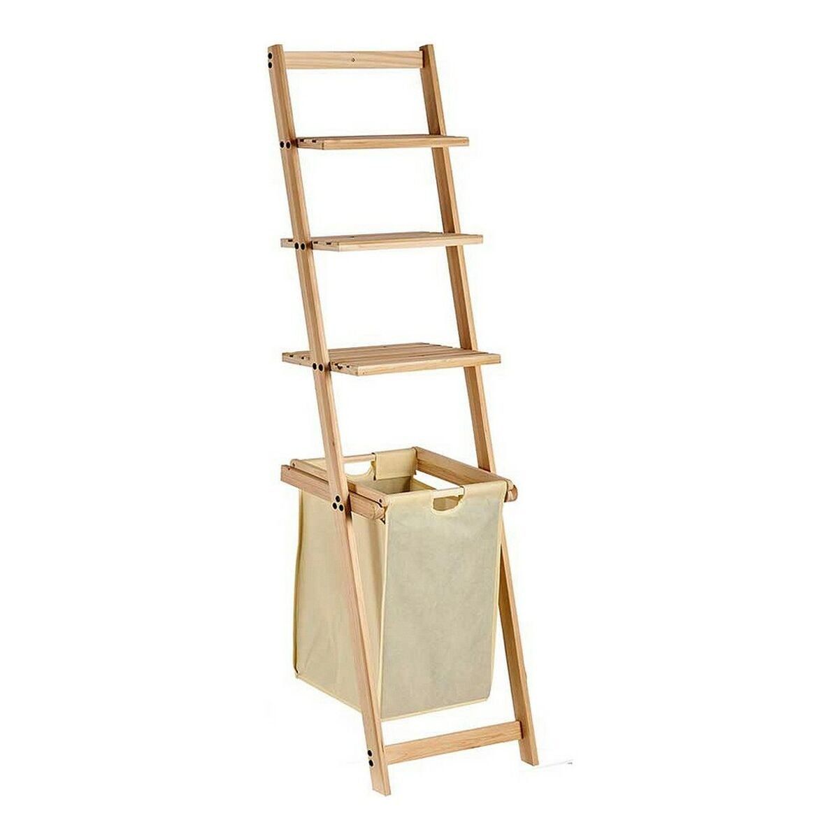 Estantería Kipit Marrón Beige Madera Tela 36 x 151 x 41,5 cm