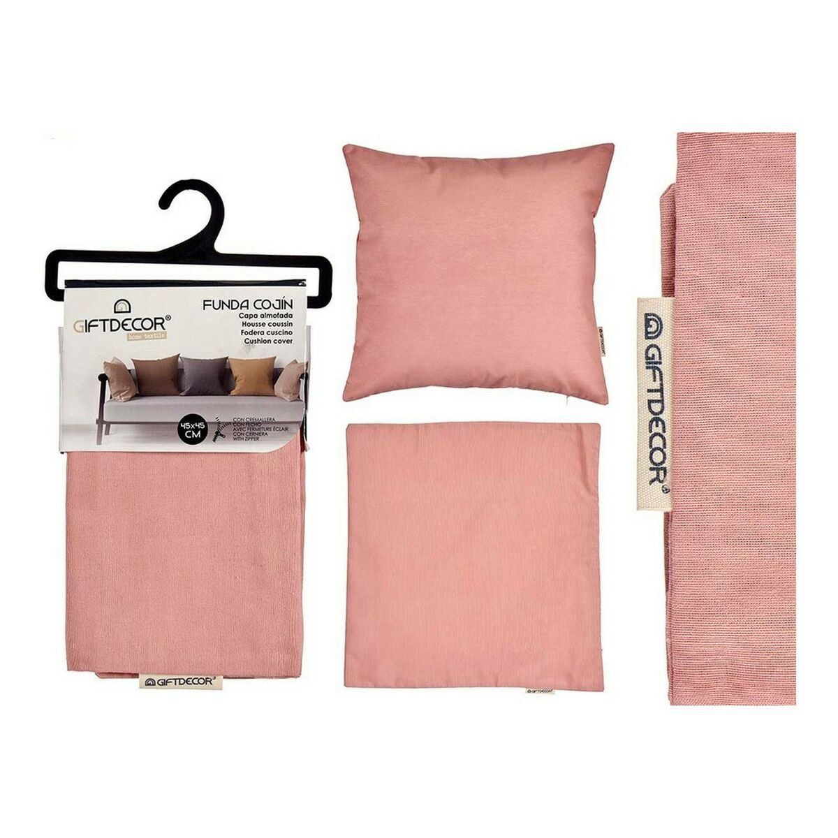 Funda de cojín Gift Decor Rosa 45 x 0,5 x 45 cm 60 x 0,5 x 60 cm