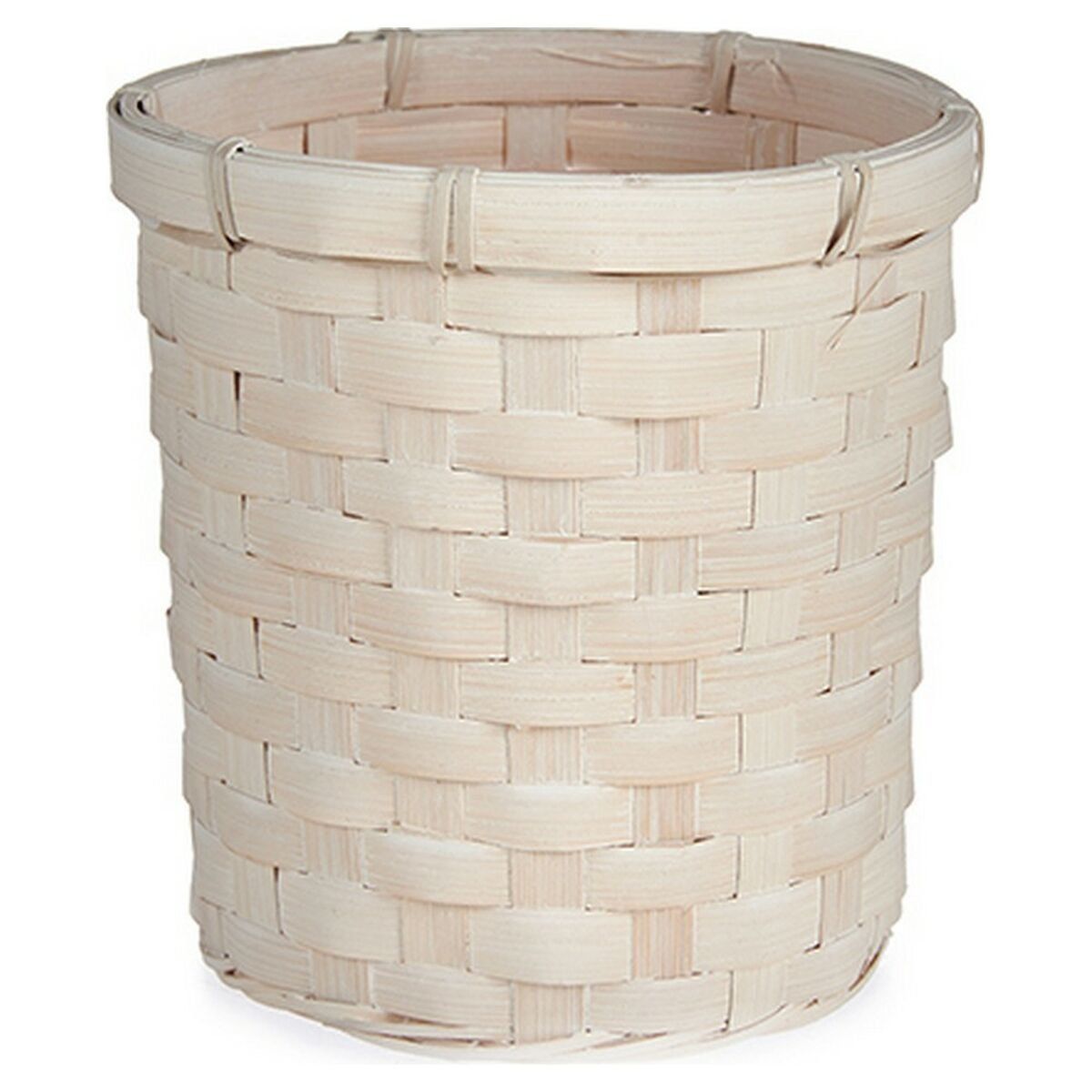 Macetero Gift Decor Blanco PVC Bambú 17 x 15 x 17 cm Redondo