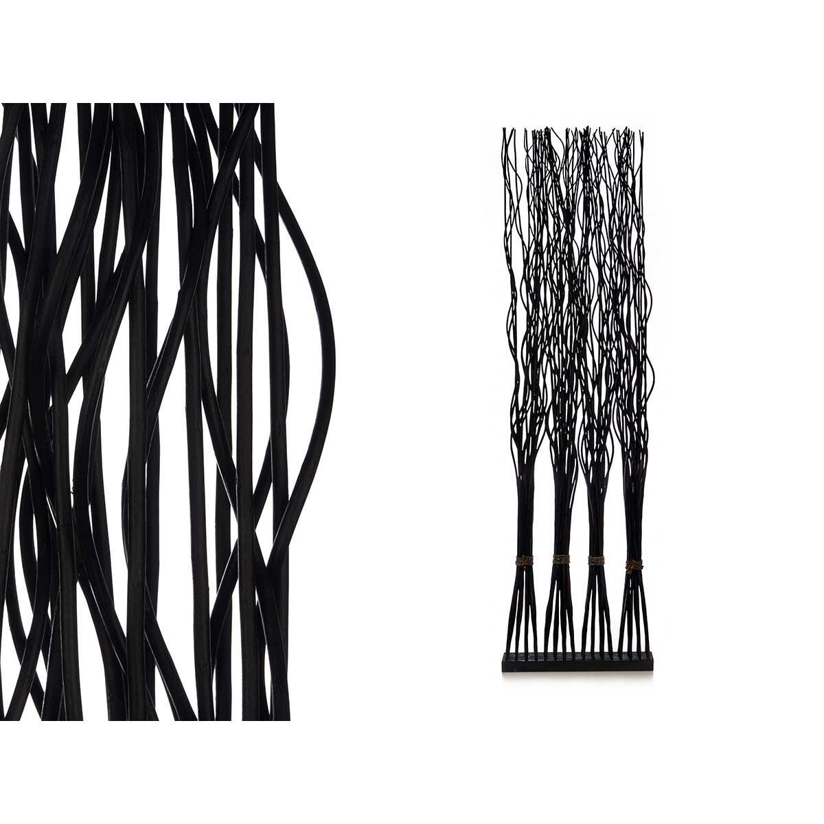 Biombo Gift Decor Negro Madera de sauce 50 x 182 x 13 cm 4 Ramilletes