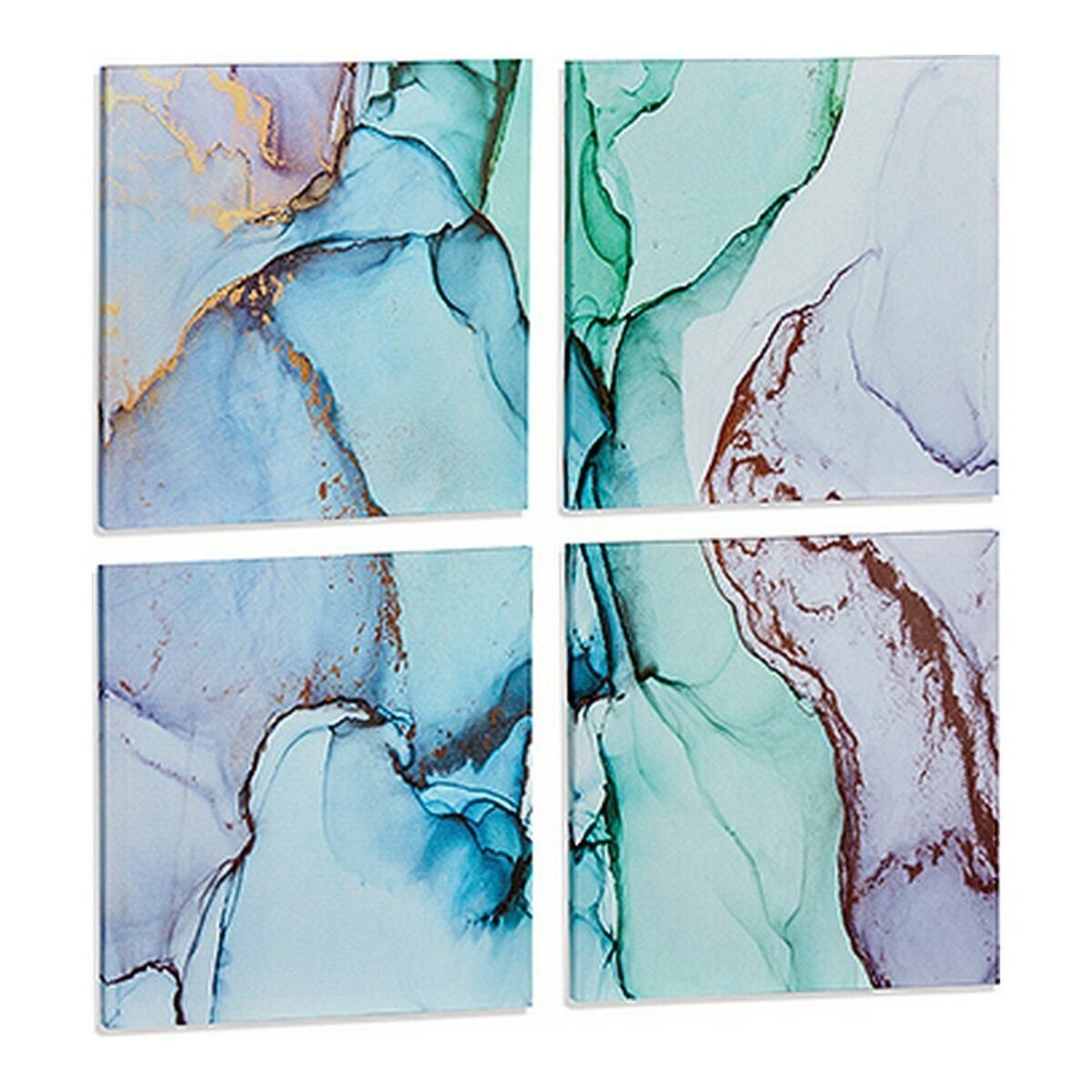 Lienzo Gift Decor Lienzo 35 x 7 x 35 cm Azul (4 Piezas)