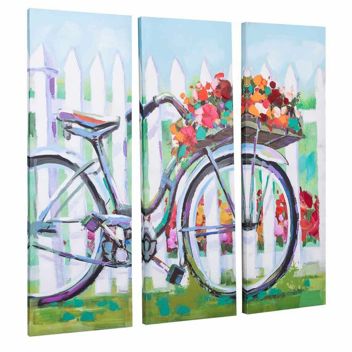 Cuadro Alexandra House Living Bike Lona Madera de abeto 90 x 3 x 30 cm