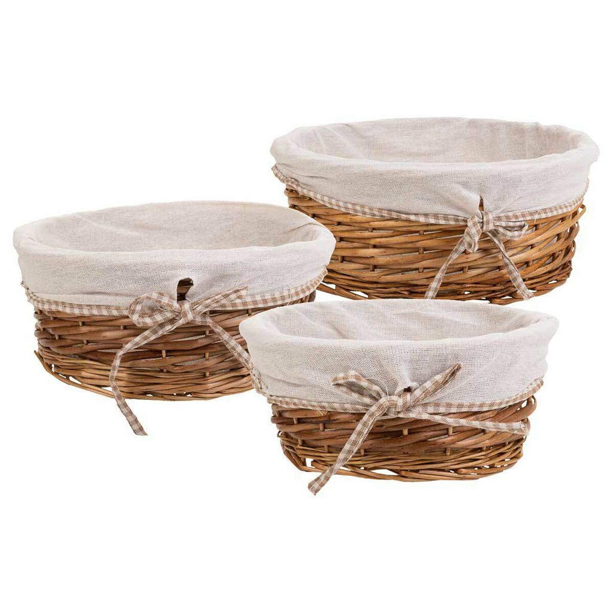 Juego de Cestos Alexandra House Living Mimbre Madera de sauce 30 x 13 x 30 cm 25 x 25 x 11 cm 36 x 15 x 36 cm 3 Piezas