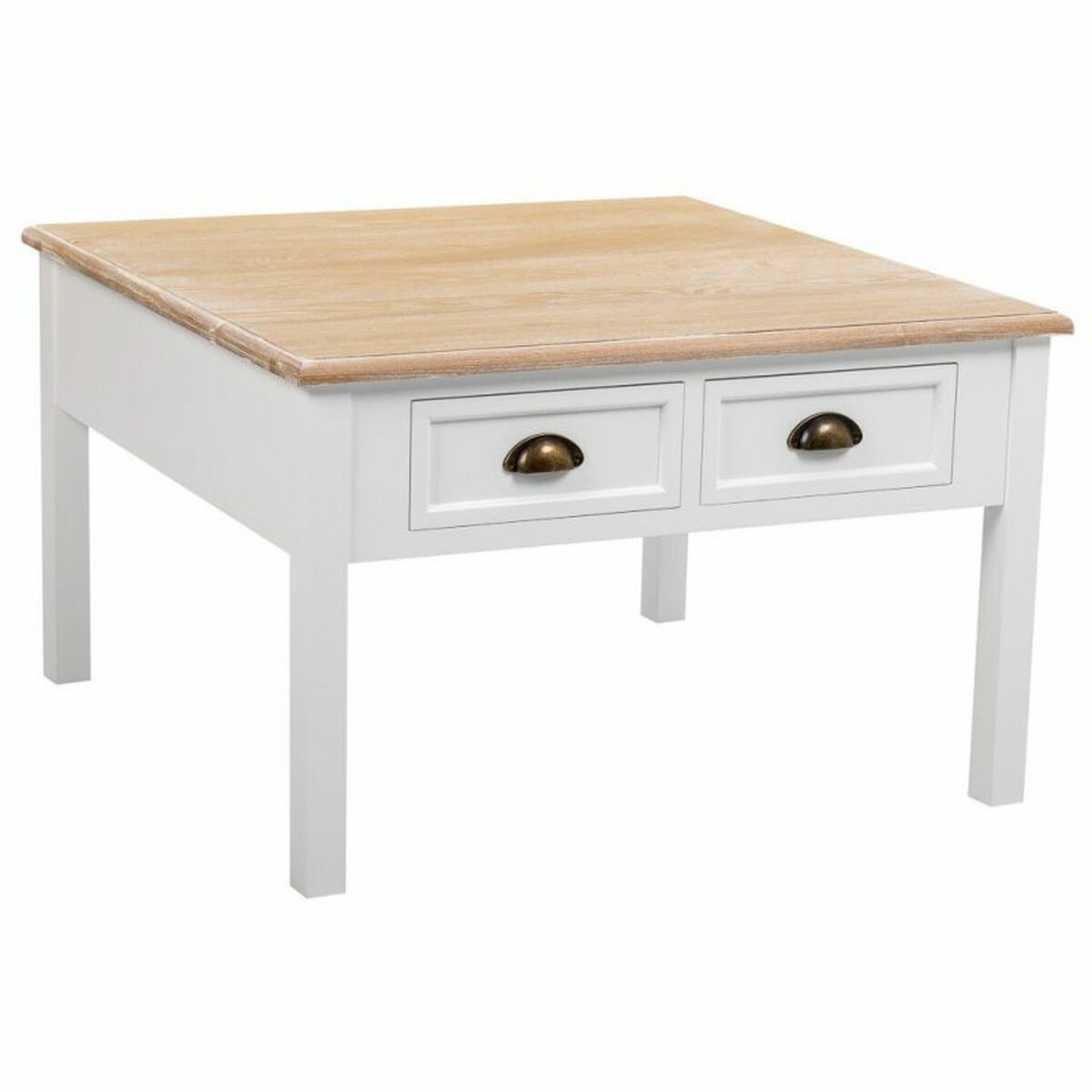 Mesa de Centro Alexandra House Living Blanco Marrón 80 x 50 x 80 cm