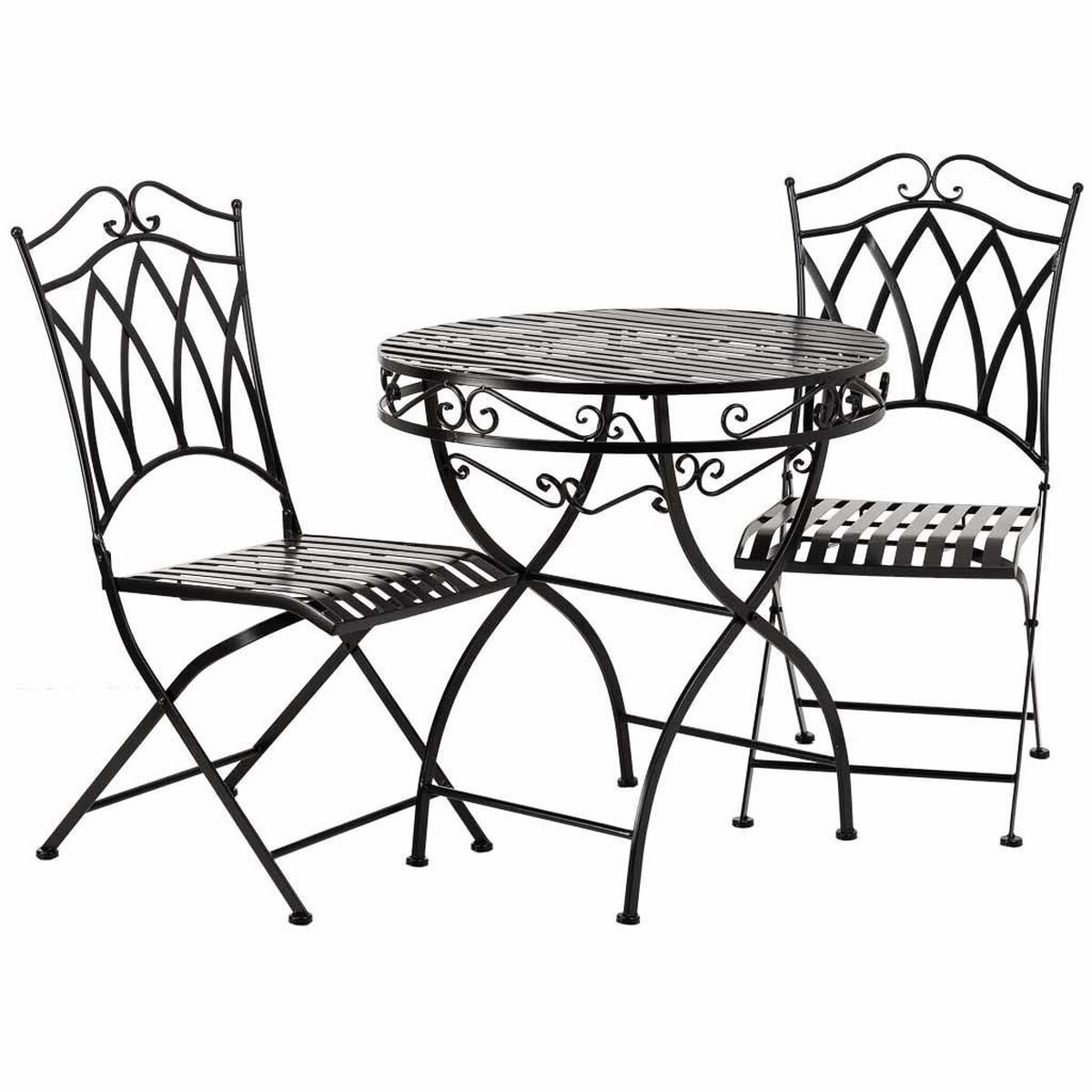 Conjunto de Mesa con 2 Sillas Alexandra House Living Negro 60 x 75 x 60 cm