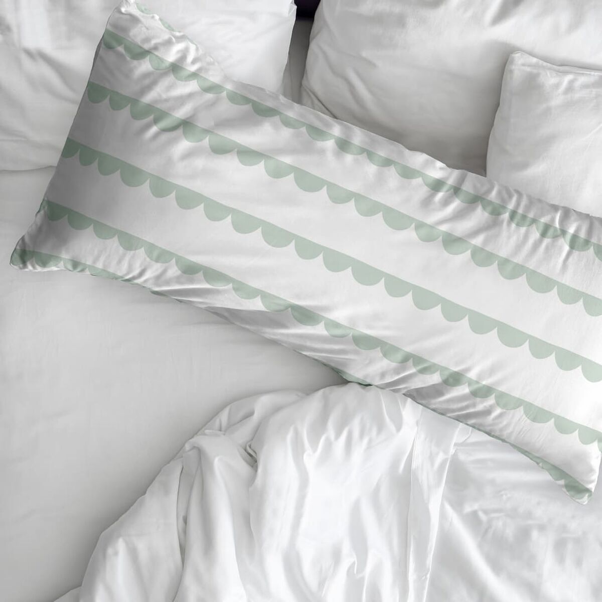 Funda de almohada Kids&Cotton Guildo Menta 45 x 110 cm