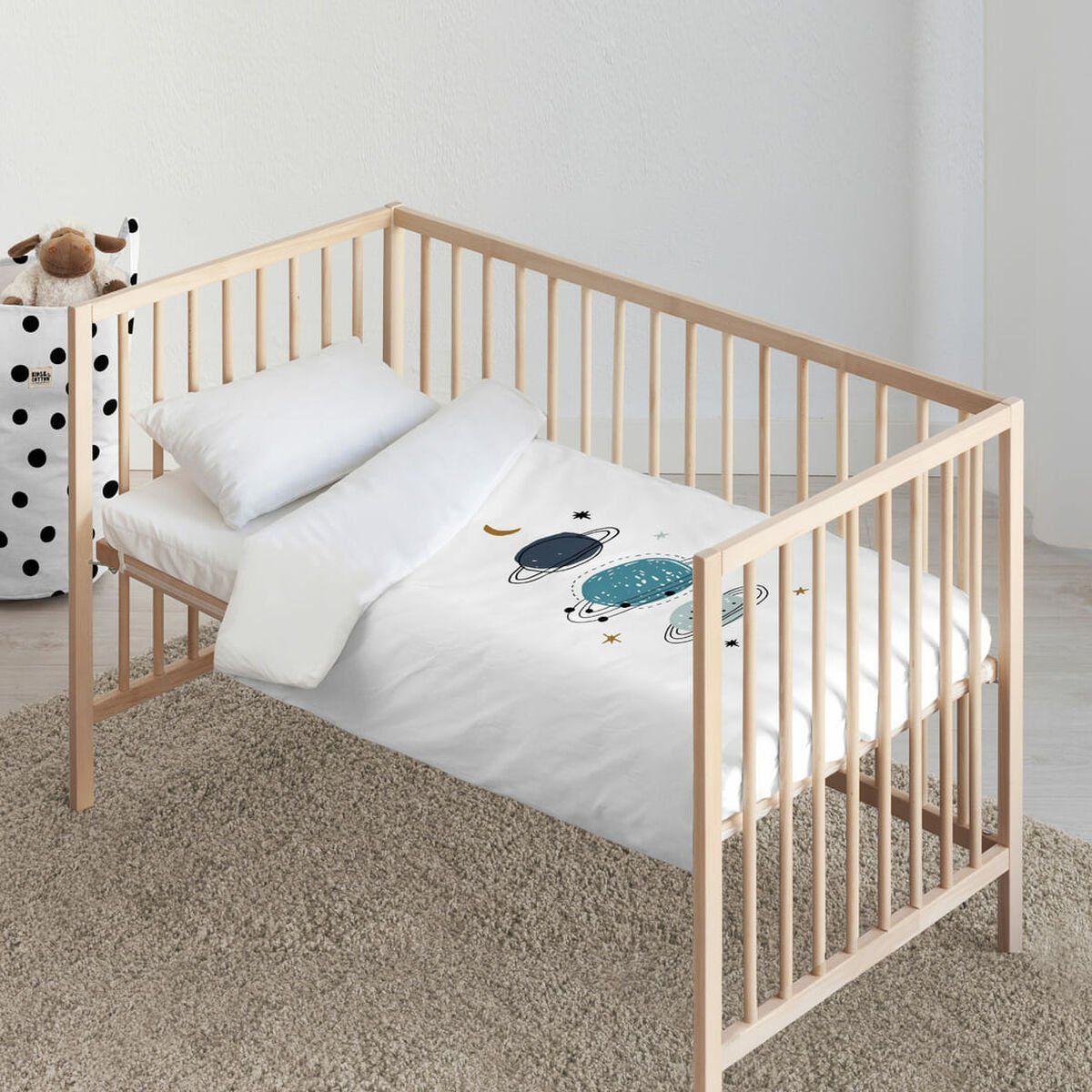 Funda Nórdica Kids&Cotton Dayton Big Blanco 115 x 145 cm