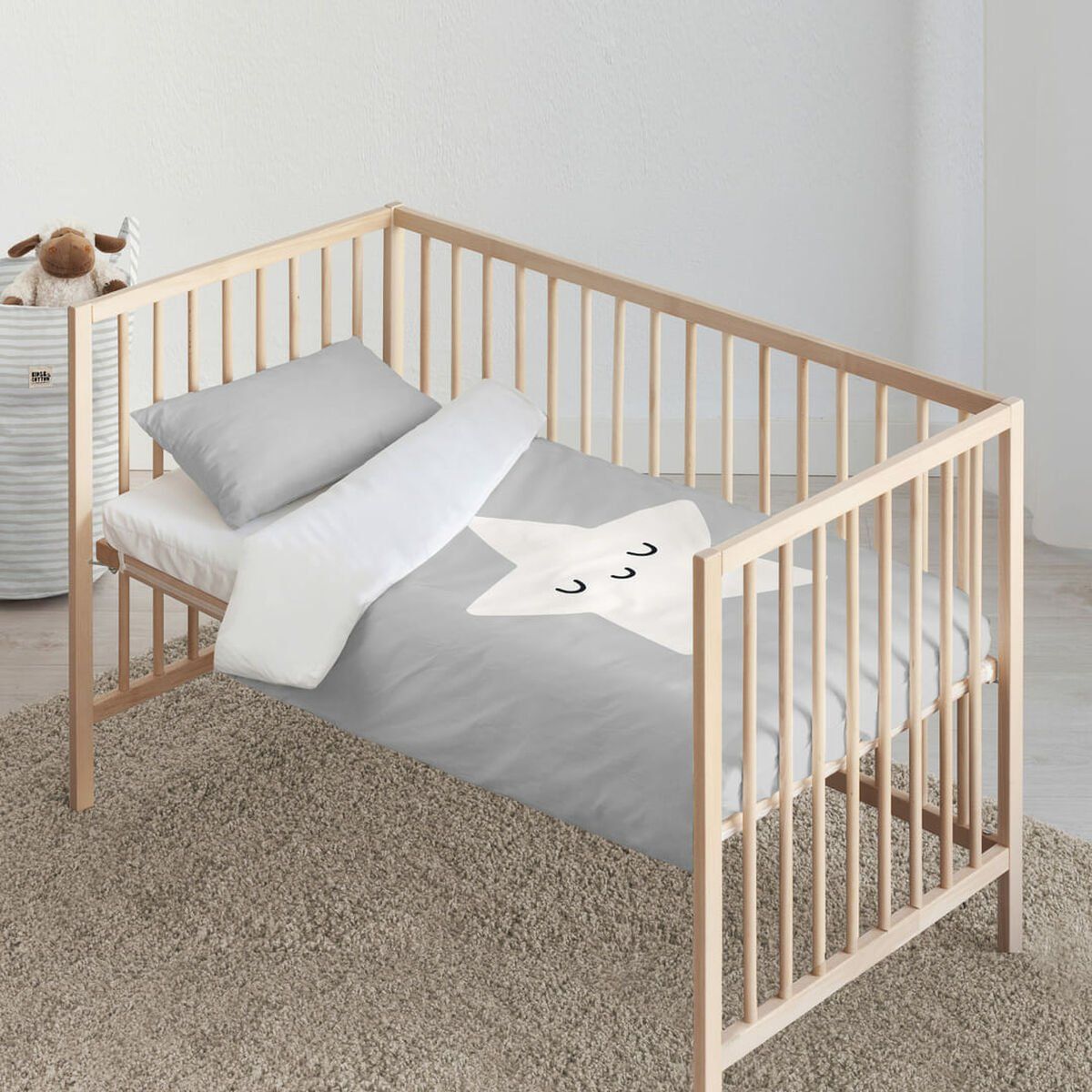 Funda Nórdica Kids&Cotton Nadir Gris 115 x 145 cm
