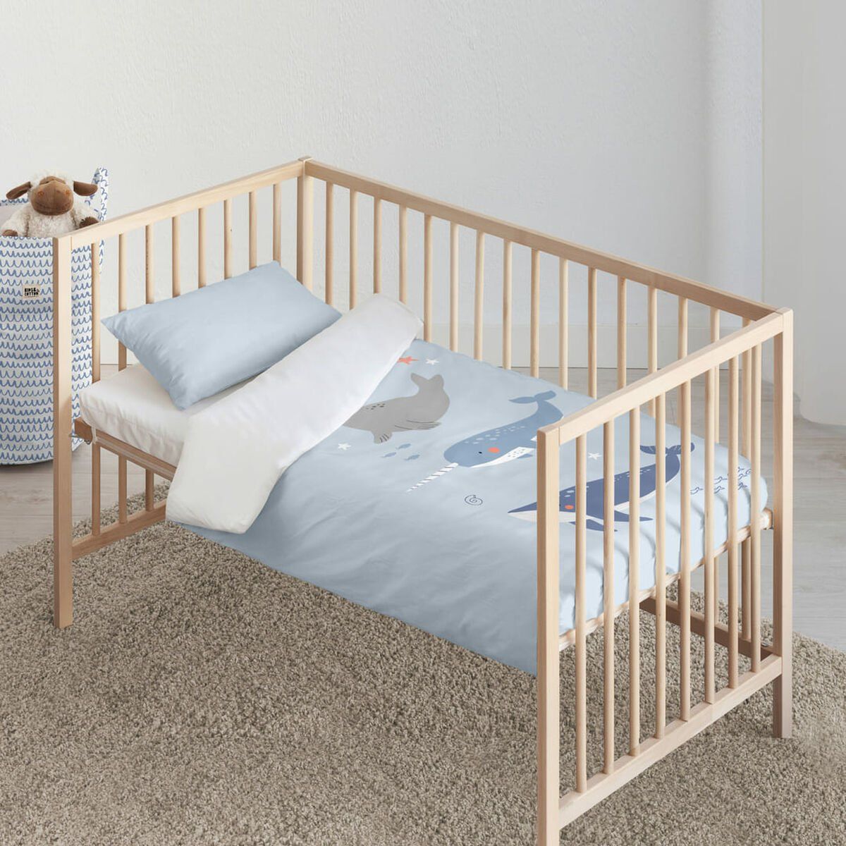 Funda Nórdica Kids&Cotton Tabor Big Azul 115 x 145 cm