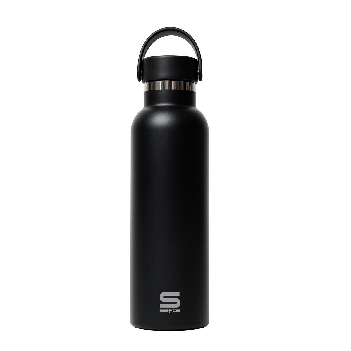 Botella Térmica Safta Negro Negro Silicona Acero Inoxidable