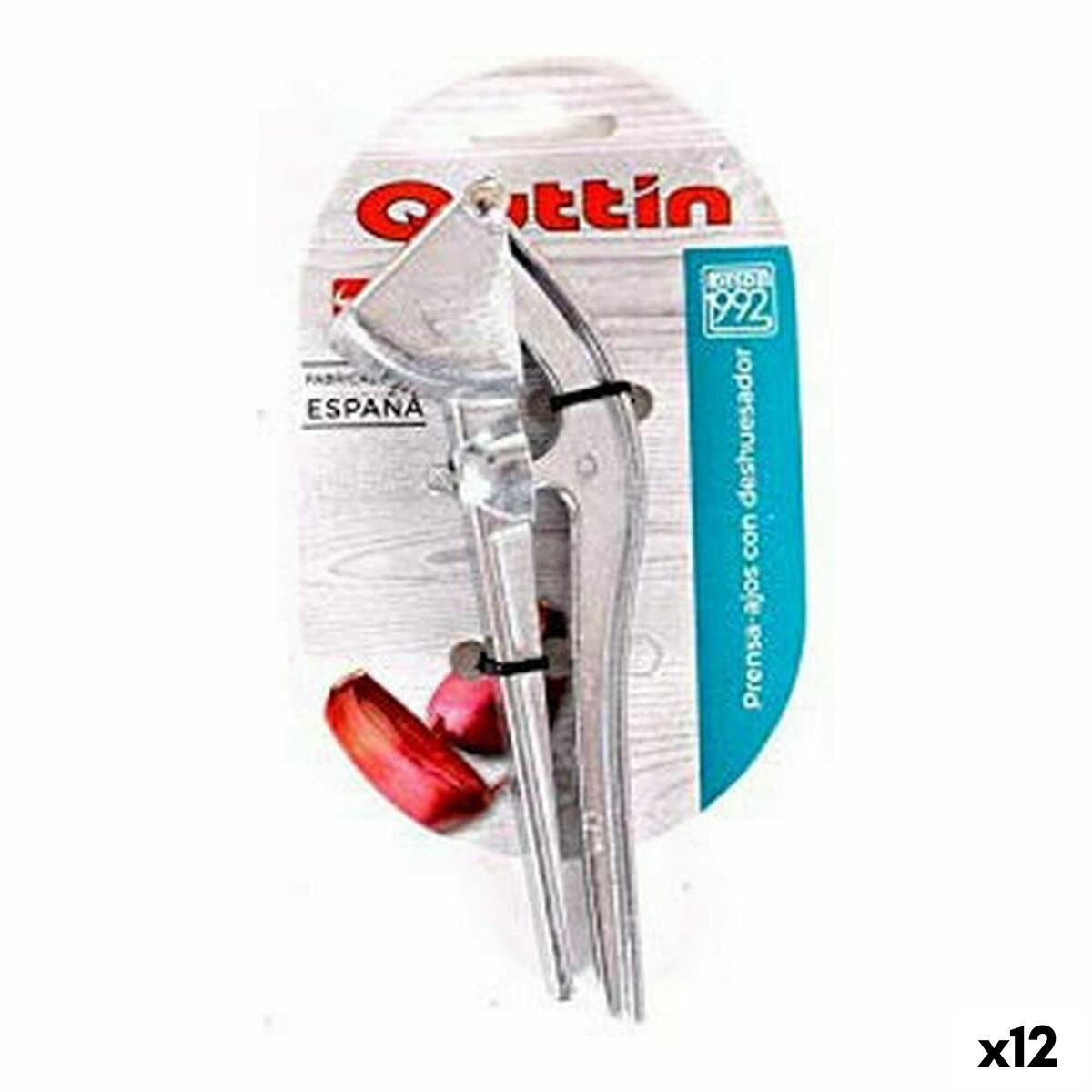 Prensa Ajos con Deshuesador Quttin 46527 16 x 6 x 3 cm (12 Unidades)