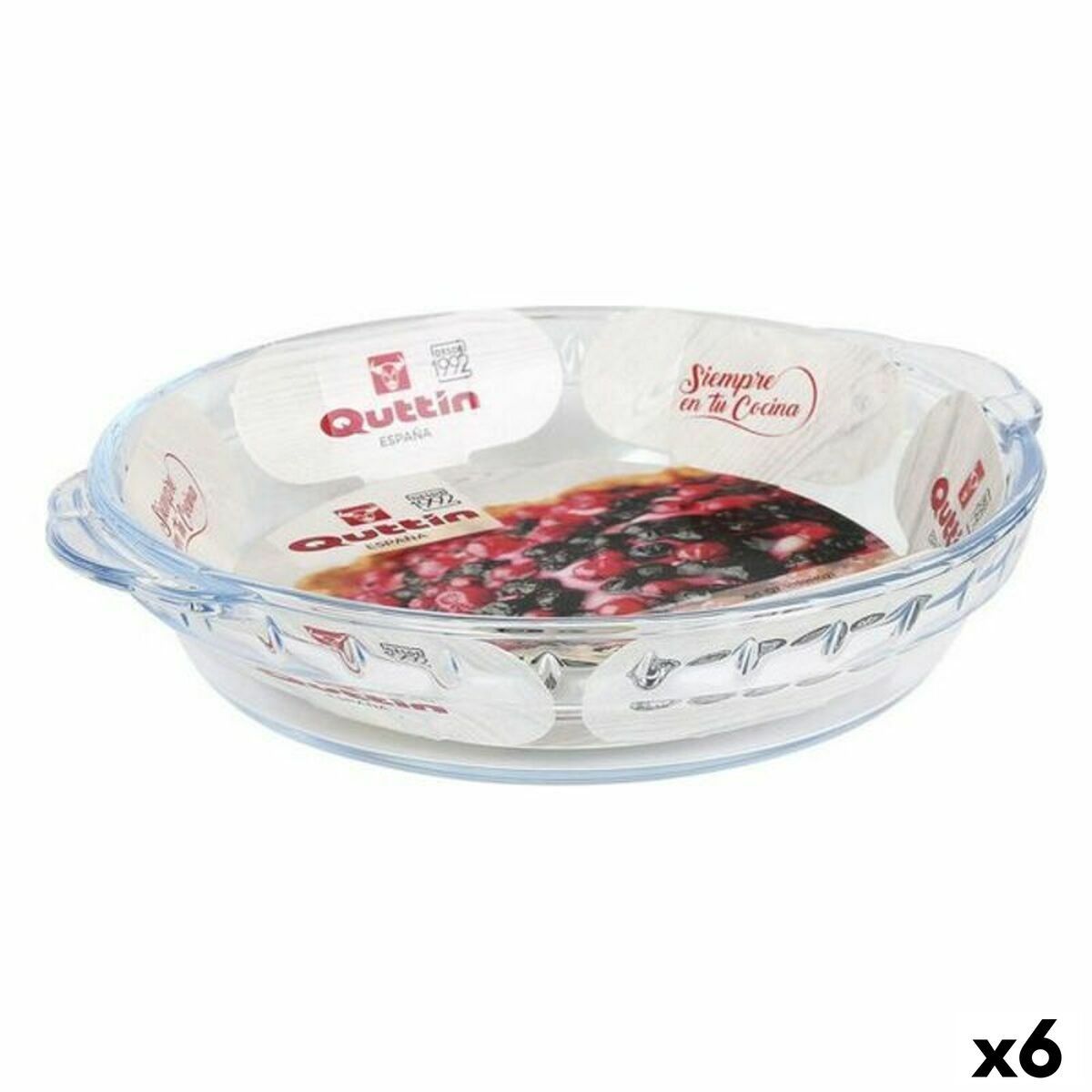Fuente de Cocina Quttin VEN8435476251533 Vidrio 20,2 x 17,8 x 3,8 cm (6 Unidades)