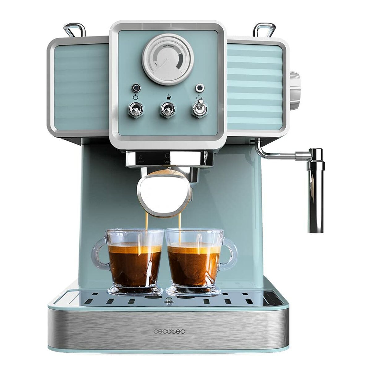 Cafetera Italiana Cecotec Power Espresso 20 Light Blue Acero Inoxidable 1,5 L