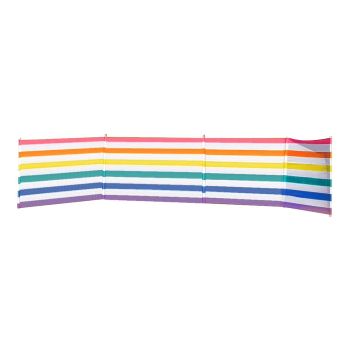 Paraviento 5 Palos Acero Polyester Rayas de Colores 480X80 cm Playa, Piscina, Jardin y Camping 10497