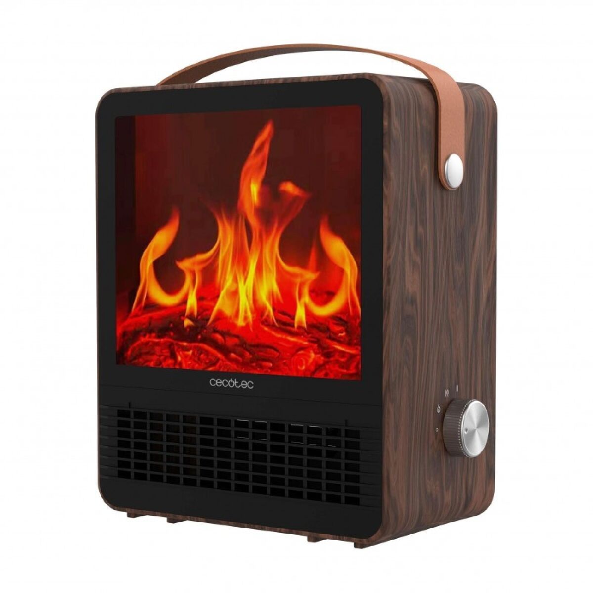 Calefactor Cerámico Eléctrico Cecotec ReadyWarm 1500 Ceramic Flames Negro 1500 W