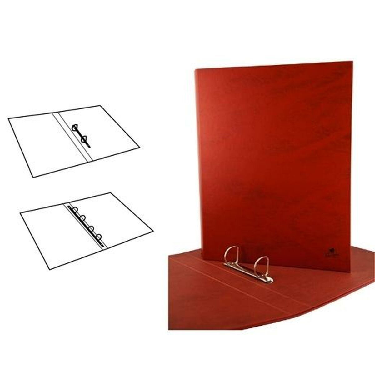 Carpeta de anillas Mariola Marrón Folio 34 x 26 x 4 cm