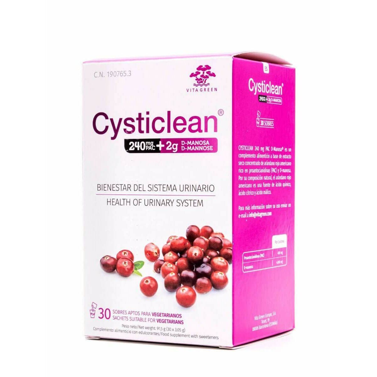 Multinutrientes CYSTICLEAN CYSTICLEAN D-MANOSA 30 unidades