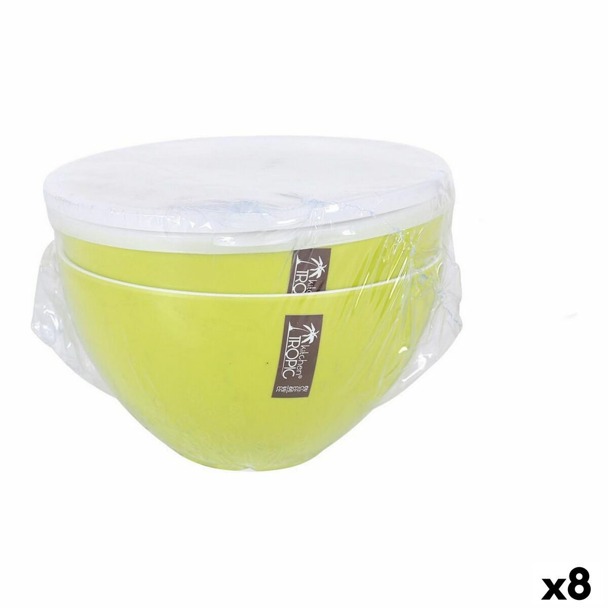 Ensaladera Kitchen Tropic Verde Con Tapa 2 Piezas (8 Unidades)