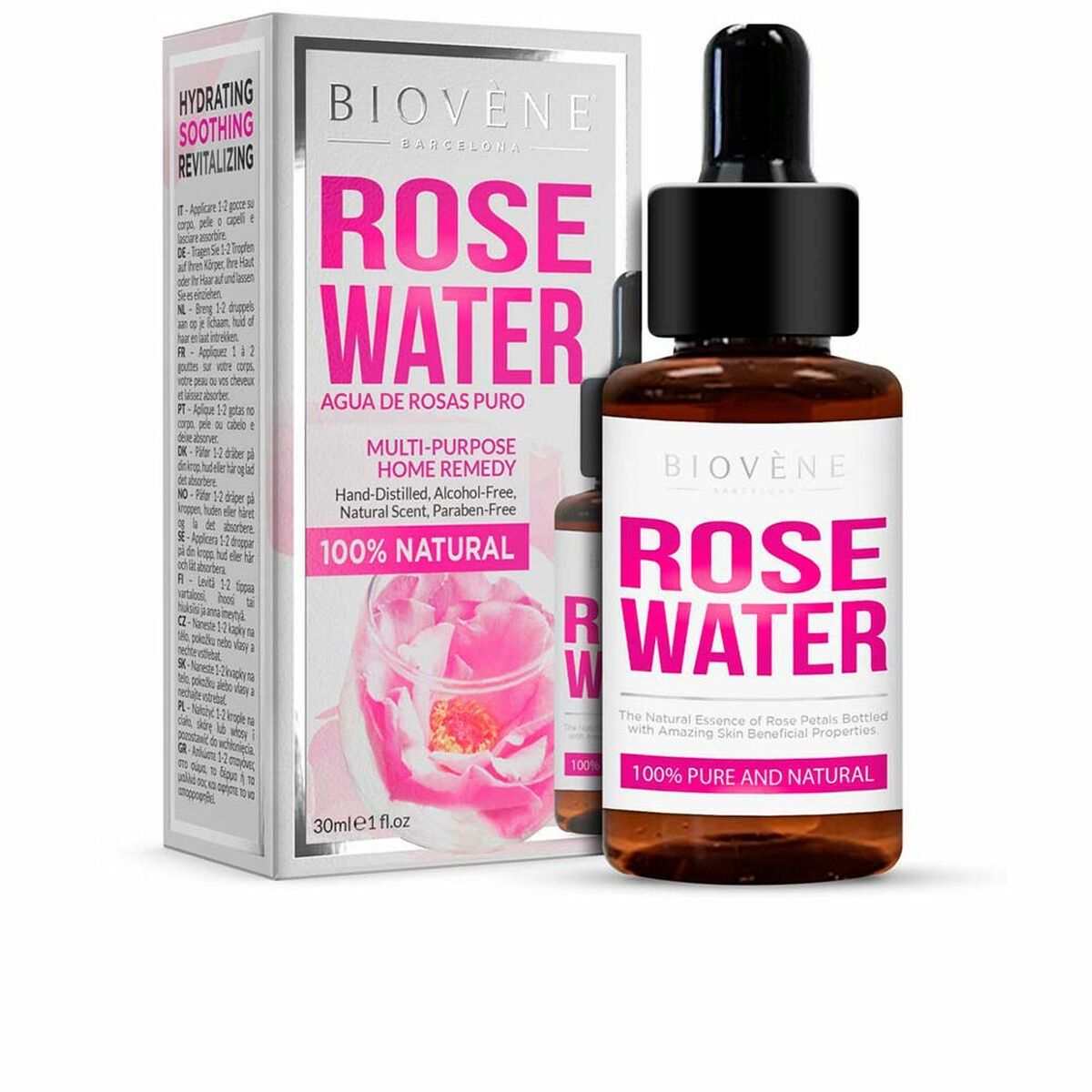Tónico Agua de Rosas Biovène Rose Water Pure And Natural 30 ml
